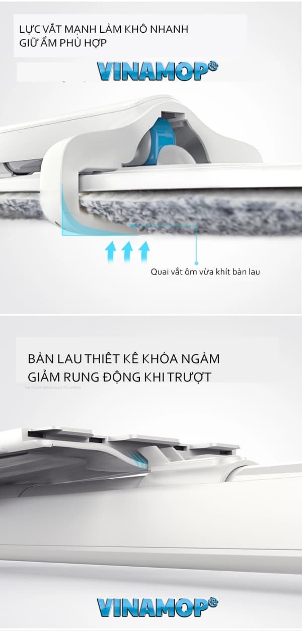 Cây lau nhà chữ nhật tự vắt VNM-01 - Ảnh 3