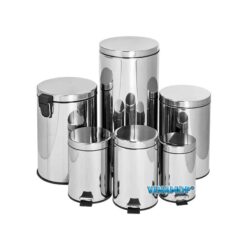Thùng rác inox tròn đạp chân nắp cao VINAMOP