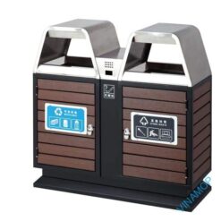 Thùng rác đôi giả gỗ có gạt tàn DA-200D