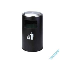 Alternative view of Thùng rác trụ tròn nắp lật và trượt mở DB-48G