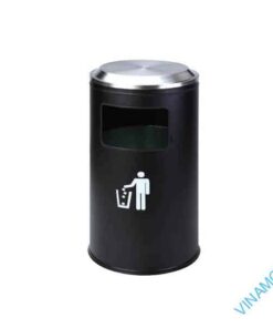 Alternative view of Thùng rác trụ tròn nắp lật và trượt mở DB-48G